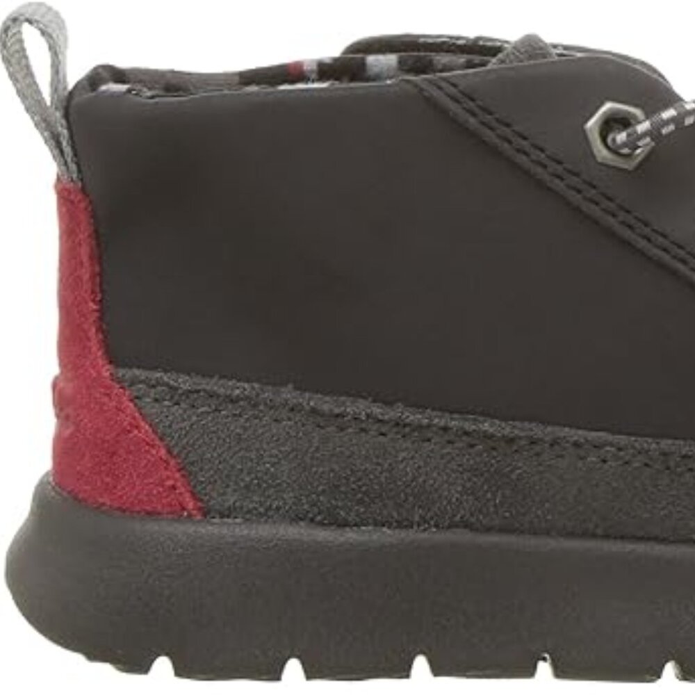 UGG New BOOTs KIDS Suede CANOE REFLECTIVE Treadlite Chukka Grey Red Black NIB 13 - Picture 2 of 16